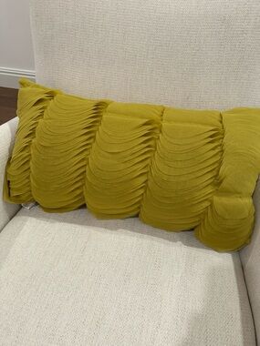 Decorative Ruffled Accent Pillow - chartreuse